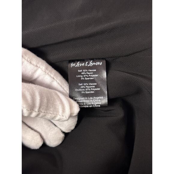 For Love & Lemons Dress Small Womens Black Polka Dot Satin Cutout Mini - Picture 10 of 11